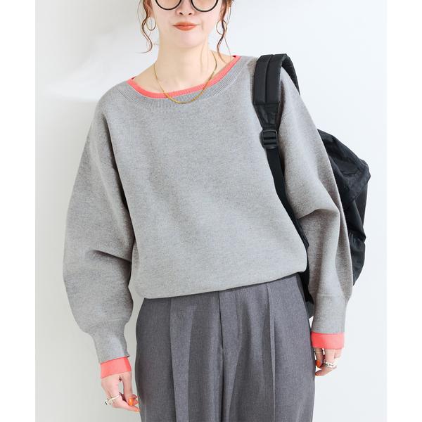 ニット セーター ウォッシャブル / 配色ニットプルオーバー レディース