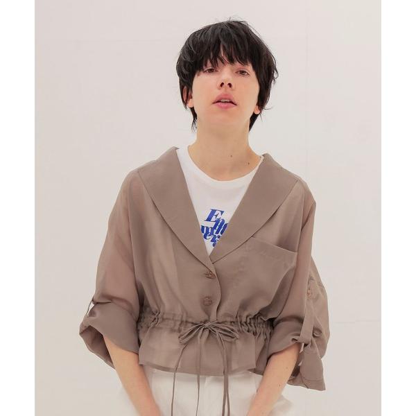 ジャケット テーラードジャケット sheer organdy shirt jacket(シアーオーガ...