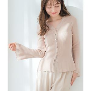 カーディガン 2026春夏新作 ラメシアーペプラムカーディガン レディース