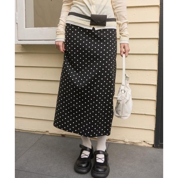 スカート ドットIラインロングスカート/dot I-line long skirt