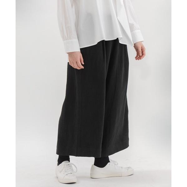 ワイドパンツ パンツ リネンサージ8分丈パンツ レディース