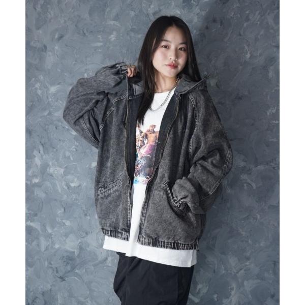 デニムジャケット gジャン Vintage like denim hoodie / ヴィンテージライ...