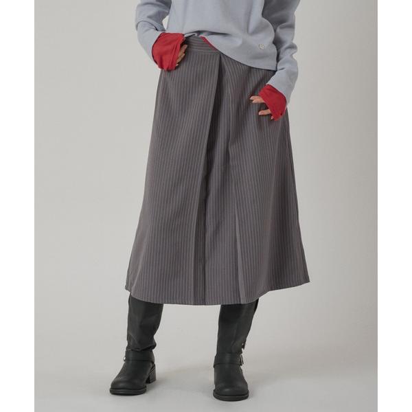 スカート pinstripe tuck skirt / ピンストライプタックスカート