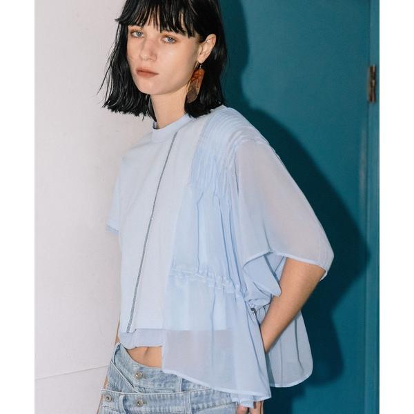 tシャツ ディファレントマテリアルレイヤードＴシャツ レディース