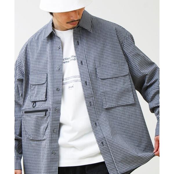 シャツ 「ギアディテール」チェック フィッシングシャツ メンズ