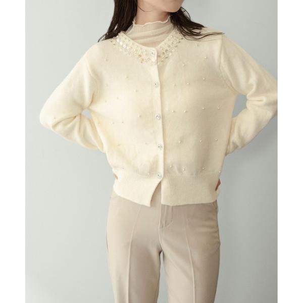 カーディガン 「on:nue」「着用動画あり！」 ラメパールニットカーディガン  /2026 SS ...