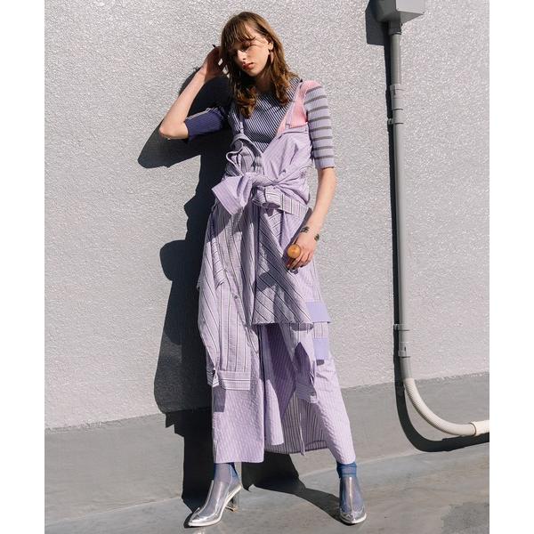 ワンピース 2WAYストライプドシャツドレス