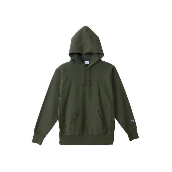 「Champion」 プルオーバーパーカー MEDIUM オリーブ メンズ