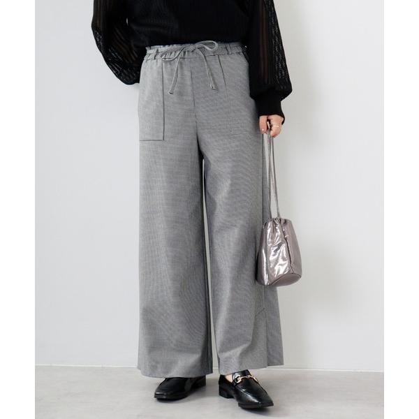 「FUNALIVE」 スラックス 9 ブラック×ホワイト レディース