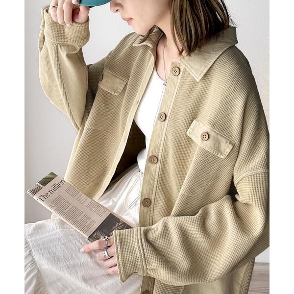 「Java」 長袖ポロシャツ LARGE ベージュ レディース