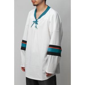 「乱痴気」 長袖Tシャツ MEDIUM ホワイト メンズ