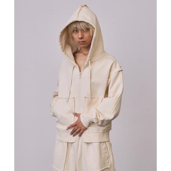 「a2o」 ジップアップパーカー M アイボリー メンズ