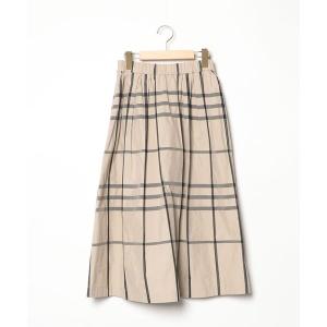 「GEORGES RECH」 チェック柄フレアスカート 36 ベージュ レディース