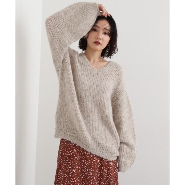 「NATURAL BEAUTY BASIC」 長袖ニット MEDIUM ベージュ レディース