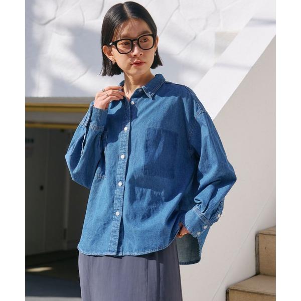 ブラウス シャツ 「撥水」FRESH DENIM ポケットデザインデニムシャツ「CROSS FUNC...