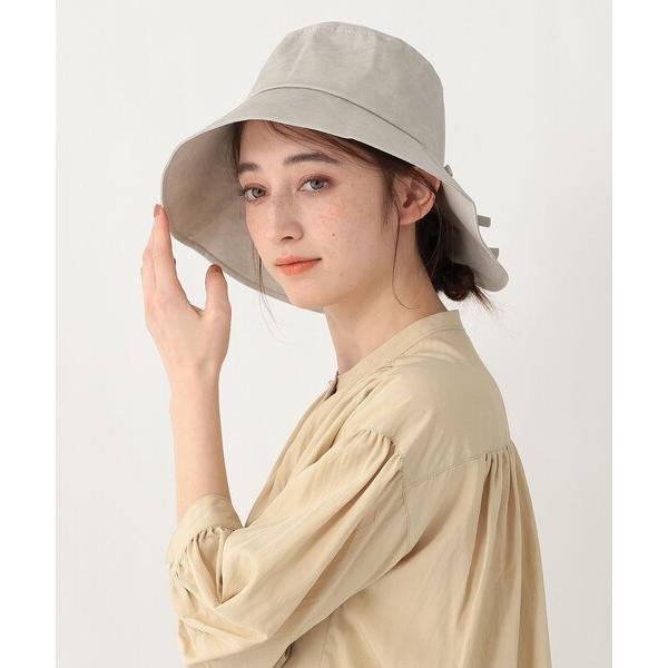 帽子 ハット 細リボンツバ広UVハット レディース