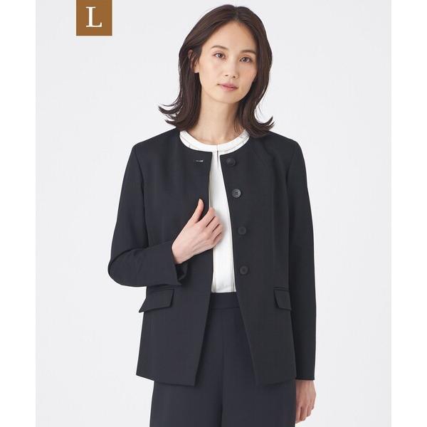 ジャケット ノーカラージャケット 「L」「美シリーズ・ウォッシャブル」トリアセスビンダイアゴナルノー...