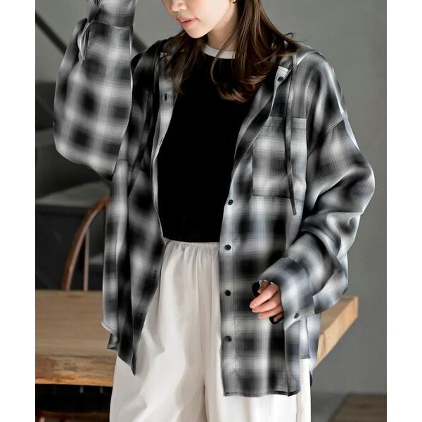 ブラウス シャツ フードビックシャツ レディース