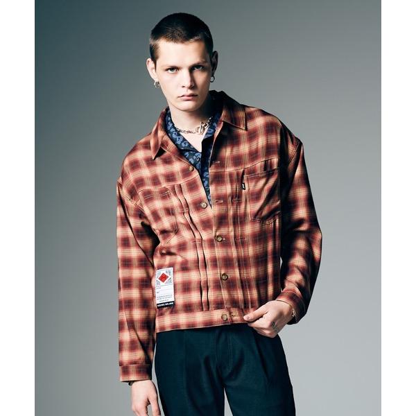 シャツ Ombre Check Shirt Jacket / オンブレーチェックシャツジャケット メ...
