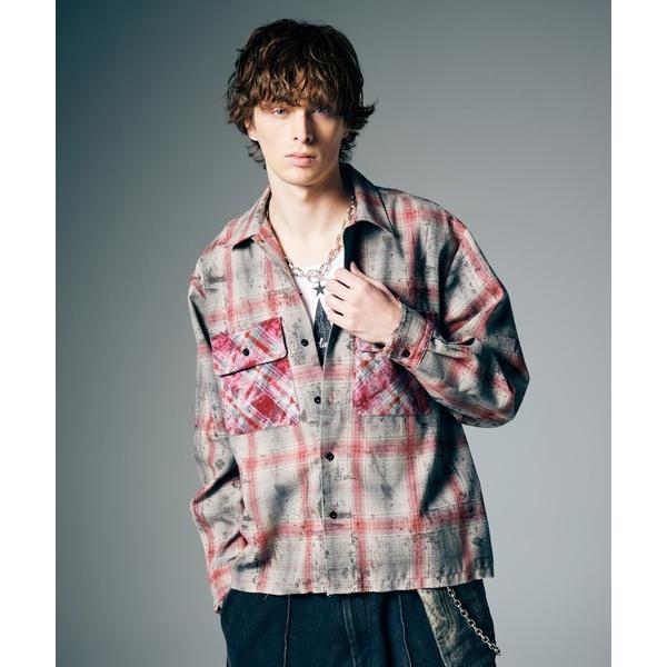 シャツ Grunge Stain Check Shirt / グランジステインチェックシャツ メンズ...