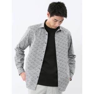 シャツ シャツ メンズ 長袖 ストレッチ 綿混 プリント ワイドカラー メンズ｜ZOZOTOWN Yahoo!店