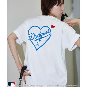 tシャツ PUBLUX/パブリュクス 「機能性素材」別注MLB バックプリント ハート Tシャツ　限定展開 メンズ レディース