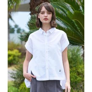 ブラウス シャツ 半袖 「毎年人気/ウォッシャブル」バックフレアオックスシャツ レディース