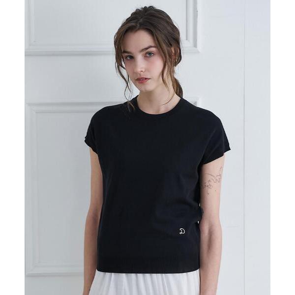 ニット セーター コットンシルクフレンチスリーブニット レディース