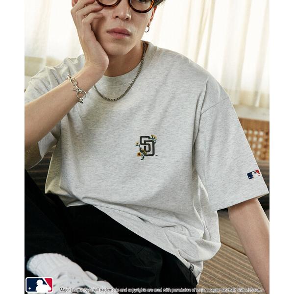 tシャツ PUBLUX/パブリュクス 「機能性素材」別注MLB ワンポイント フラワー刺繍 Tシャツ...