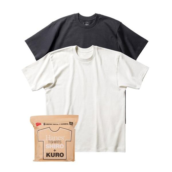 tシャツ 「Hanes/ヘインズ」メンズ SHIRO KURO「2枚組」クルーネックTシャツ メンズ