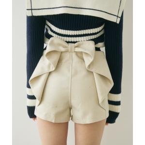 パンツ バックリボンラメショートパンツ レディース