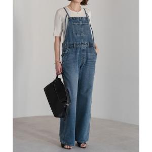 サロペット オーバーオール スリットデニムサロペット レディース