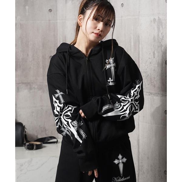 パーカー 「セットアップ可能」クロス デザイン ZIPパーカー / Cross Design ZIP...