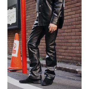 パンツ Wrangler/ラングラー 77MWZ LEATHER「ゴートレザー」/フレアーパンツ メンズ