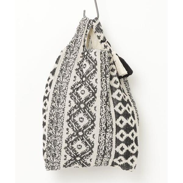 トートバッグ 「Swaraj/スワラージ」幾何学ジャガード タッセルトート・MONOTONE メンズ...