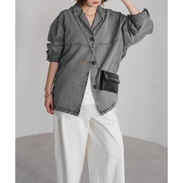 デニムジャケット gジャン デニムテーラードジャケット レディース