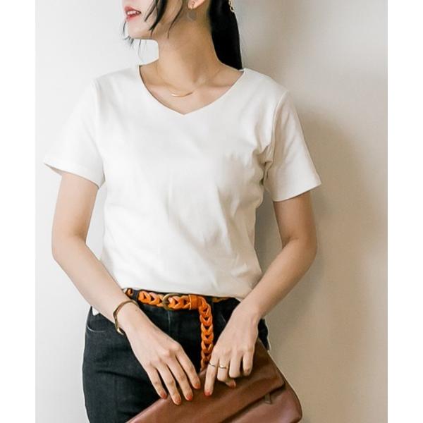tシャツ VネックダブルフロントTシャツ レディース