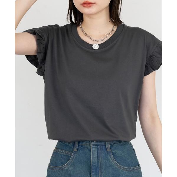 tシャツ 袖フレアノースリーブシャツ レディース