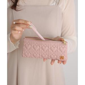 ポーチ ペンケース ポーチ 薄型 ハートキルティング 筆箱 レディース