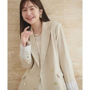 ジャケット テーラードジャケット 袖口レース付きジャケット レディース