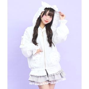 コート アウター リボンフードブルゾン レディース