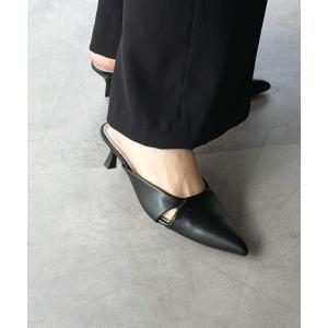 サンダル クッション入り5cmヒールポインテッドミュール レディース