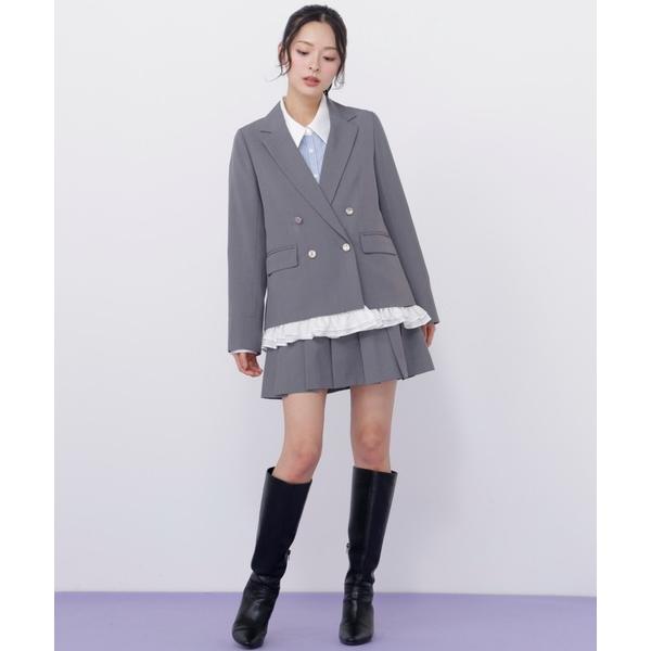スカート セットアップ対応プリーツミニスカート