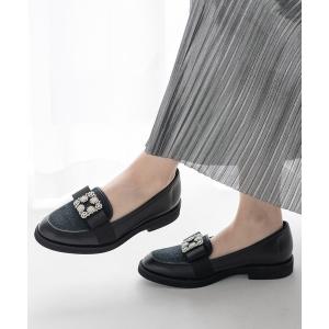 ローファー リボンビジューローファーマニッシュシューズ(109-61112)JELLY BEANS(ジェリービーンズ) レディース