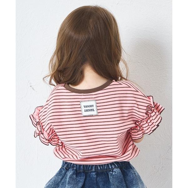 tシャツ 「綿100%」ガールズ アソートフリル ボーダーTシャツ キッズ 子供服 女の子