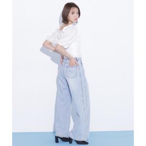 ジーンズ デニム デニムパンツ 構築パネルワイドデニム レディース