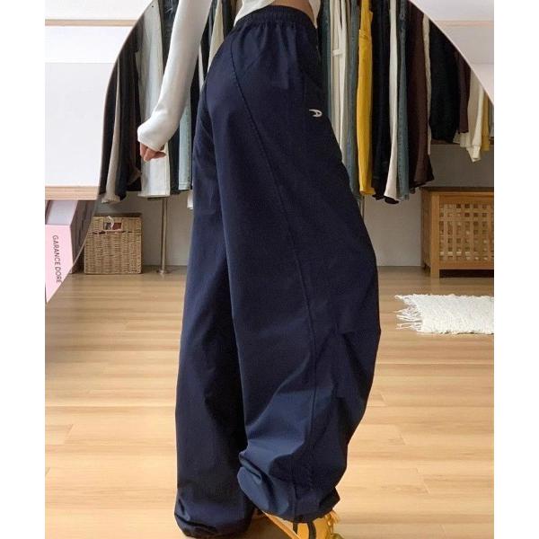 ワイドパンツ パンツ ワンポイントトラックパンツ レディース