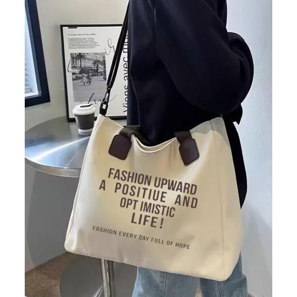 トートバッグ ロゴプリントビッグトートバッグ レディース