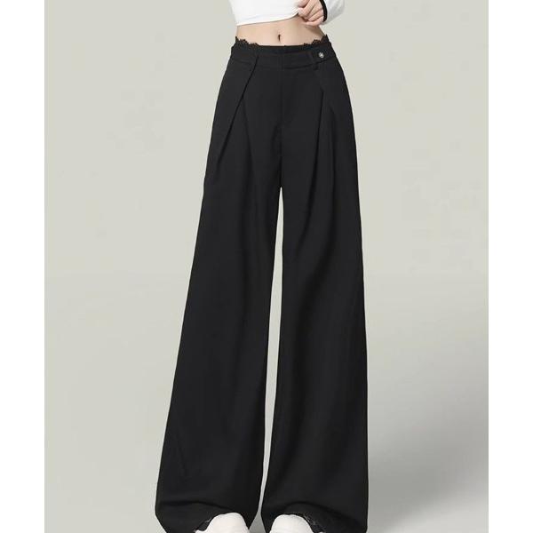 ワイドパンツ スラックス パンツ タック入りワイドスラックスパンツ レディース