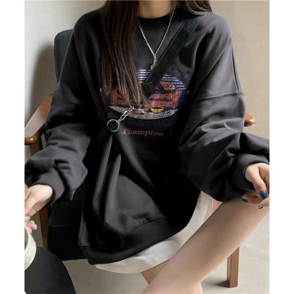 トレーナー スウェット デザインプリントスウェット レディース